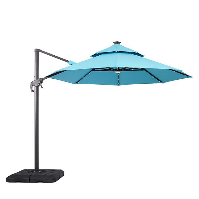Nuti 10 Ft Round Umbrella w/ LED Light + 37" Large Base - Olympia Furniture (Saint George, Utah)