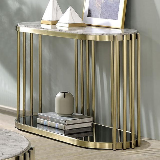 OFELIA Sofa Table, Antique Brass/Black - Olympia Furniture (Saint George, Utah)