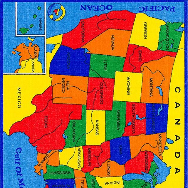ABBEY Us Map 5' X 8' Area Rug - Olympia Furniture (Saint George, Utah)
