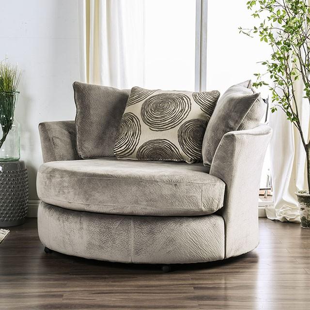Bonaventura Gray/Pattern Swivel Chair - Olympia Furniture (Saint George, Utah)