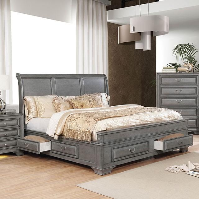 Brandt Gray Cal.King, E.King & Queen Bed - Olympia Furniture (Saint George, Utah)