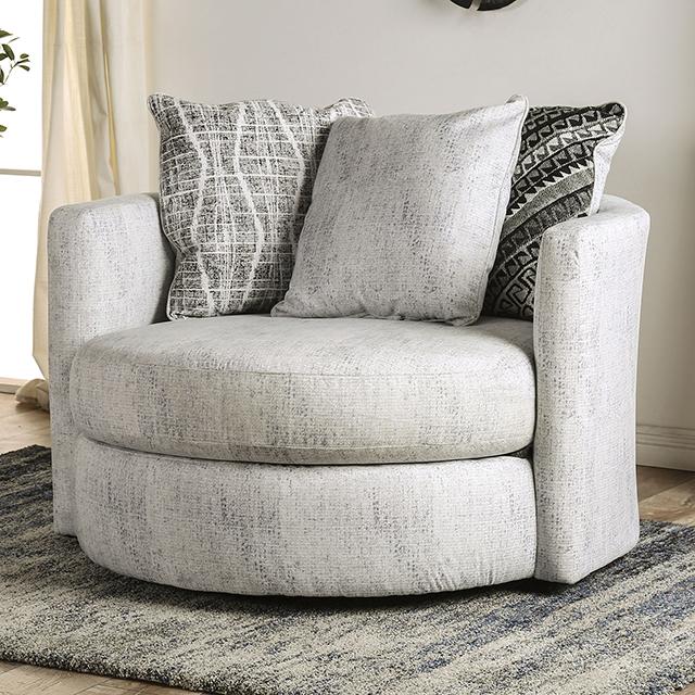 EIMEAR Swivel Chair, Off-white/Black - Olympia Furniture (Saint George, Utah)