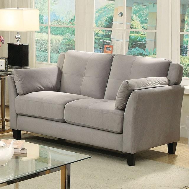 YSABEL Warm Gray Love Seat, Warm Gray (K/D) - Olympia Furniture (Saint George, Utah)