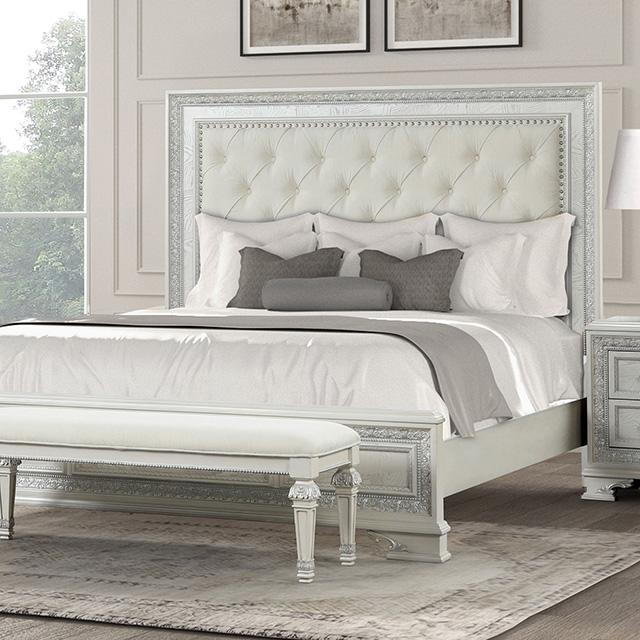 Stella Mia E.King & Queen Bed White & White - Olympia Furniture (Saint George, Utah)
