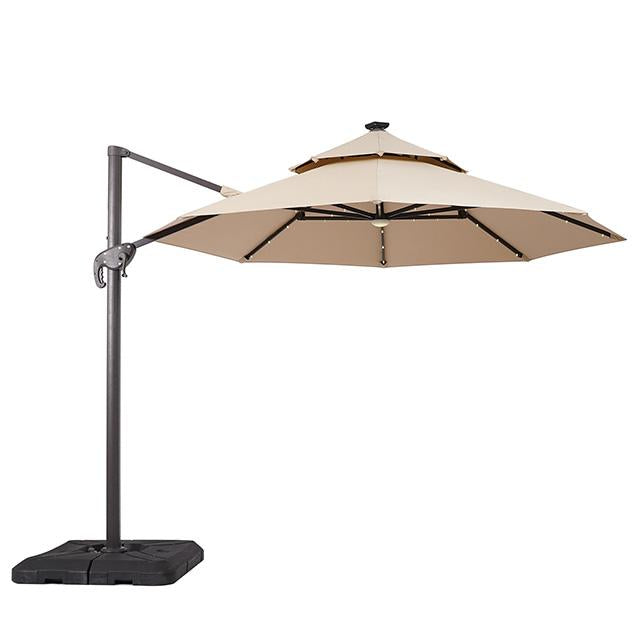 Nuti 10 Ft Round Umbrella w/ LED Light + 37" Large Base - Olympia Furniture (Saint George, Utah)