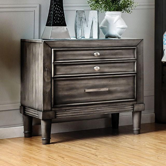 DAPHNE Gray Night Stand - Olympia Furniture (Saint George, Utah)