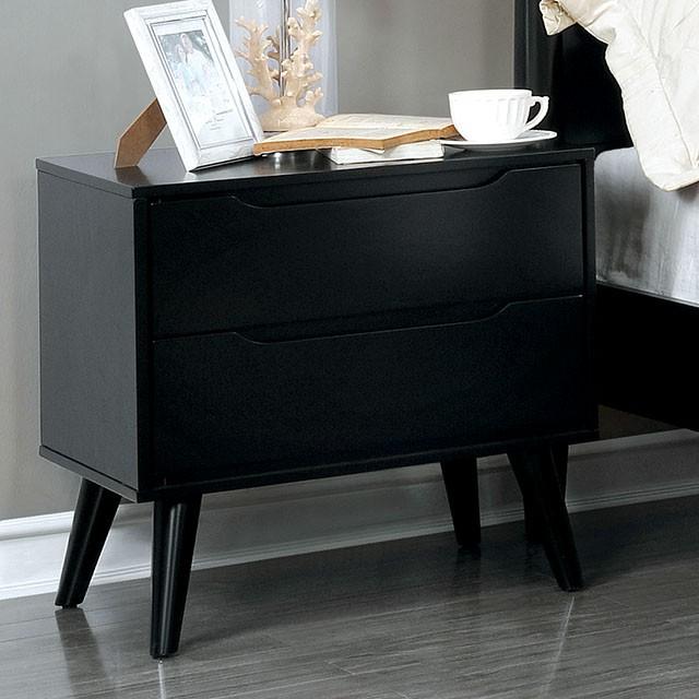 LENNART II Black Night Stand - Olympia Furniture (Saint George, Utah)