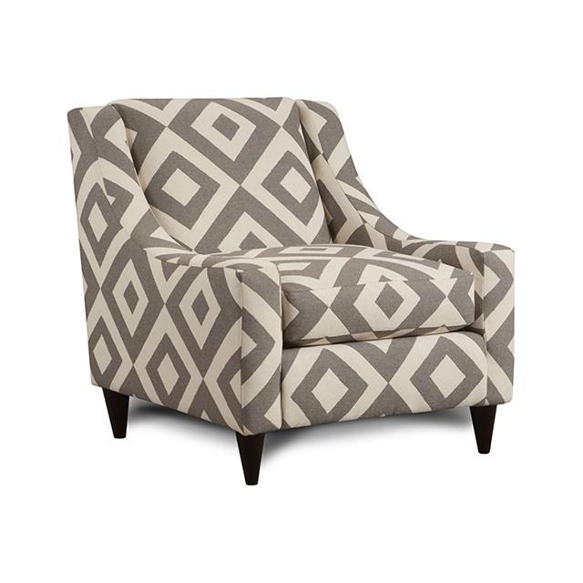 PARKER Ivory/Gray/Pattern Chair, Diamond Pattern - Olympia Furniture (Saint George, Utah)