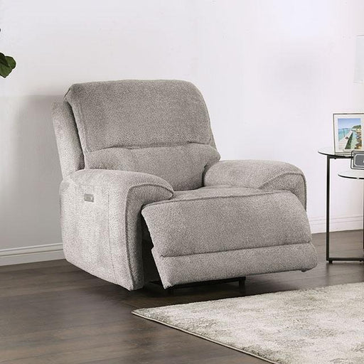 MORCOTE Power Recliner, Light Gray - Olympia Furniture (Saint George, Utah)