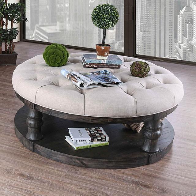 Mika Antique Gray Coffee Table w/ Cushion Top - Olympia Furniture (Saint George, Utah)