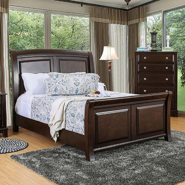 Litchville Brown Cherry Cal.King, E.King, & Queen Bed - Olympia Furniture (Saint George, Utah)