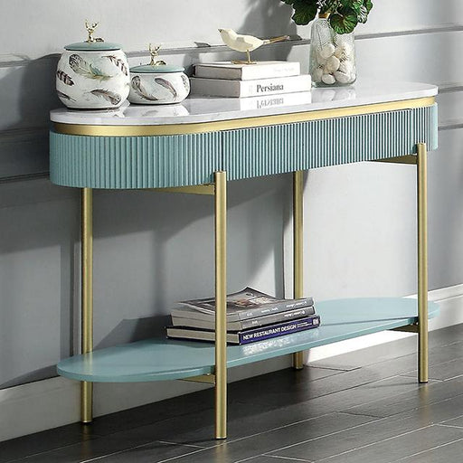 KOBLENZ Sofa Table, Light Teal - Olympia Furniture (Saint George, Utah)