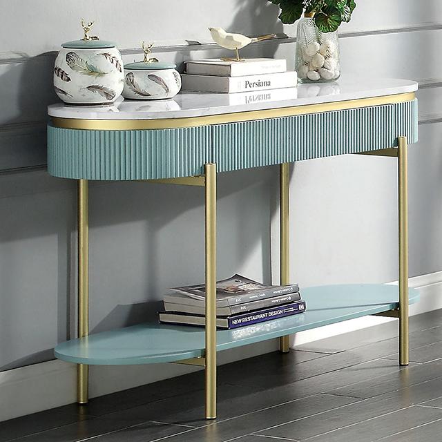 KOBLENZ Sofa Table, Light Teal - Olympia Furniture (Saint George, Utah)