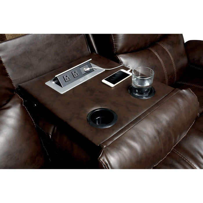 Listowel Brown Love Seat - Olympia Furniture (Saint George, Utah)