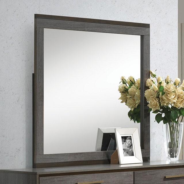 MANVEL Two-Tone Antique Gray Mirror - Olympia Furniture (Saint George, Utah)