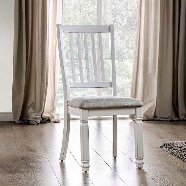 Kaliyah Vintage White/Light Gray Side Chair (2/CTN) - Olympia Furniture (Saint George, Utah)