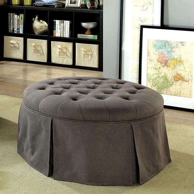 Claes Round Ottoman Gray - Olympia Furniture (Saint George, Utah)