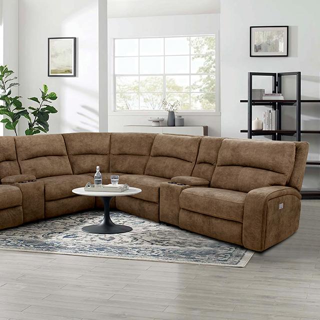 APOSTOLOS Power Sectional, Brown - Olympia Furniture (Saint George, Utah)