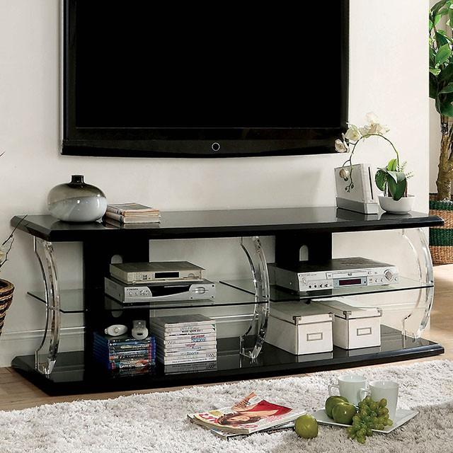 Ernst Black/Clear 60" TV Stand - Olympia Furniture (Saint George, Utah)