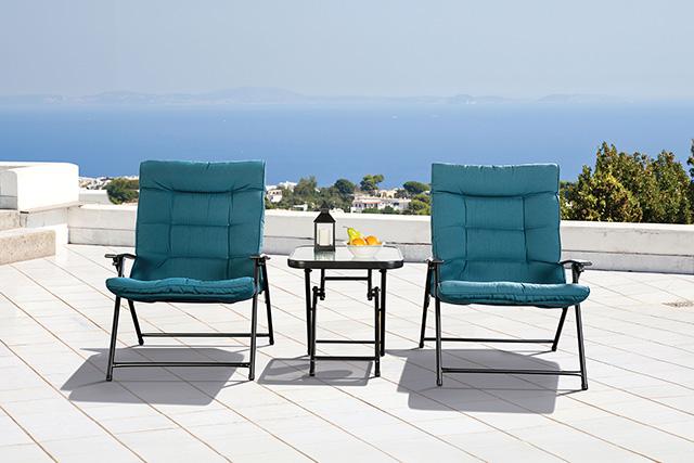 Bastia 3 Pc. Teal Conversation Set - Olympia Furniture (Saint George, Utah)