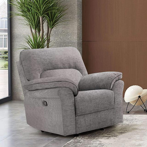 JOSIAS Glider Recliner, Light Gray Fabric - Olympia Furniture (Saint George, Utah)