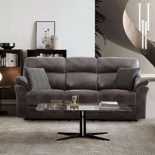 JOSIAS Sofa, Dark Gray Leatherette - Olympia Furniture (Saint George, Utah)