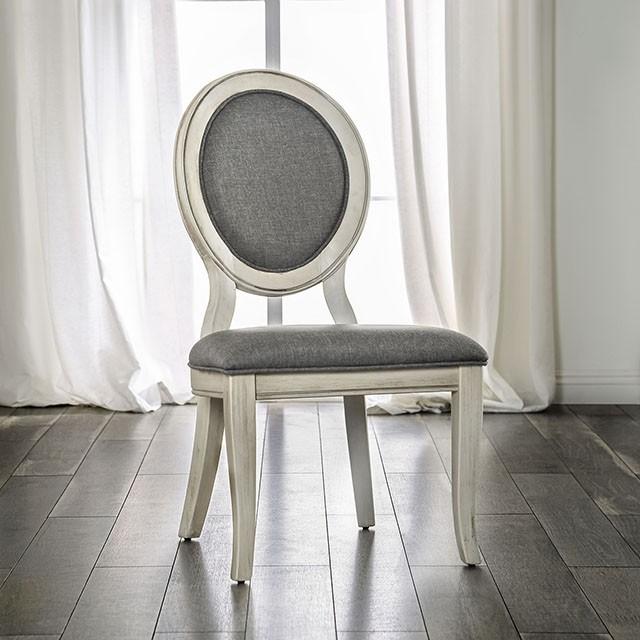 Kathryn Antique White/Gray Side Chair, Antique White (2/CTN) - Olympia Furniture (Saint George, Utah)