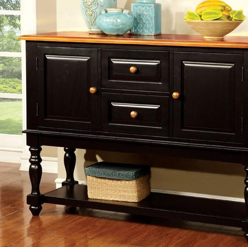 MAYVILLE Black/Antique Oak Server - Olympia Furniture (Saint George, Utah)