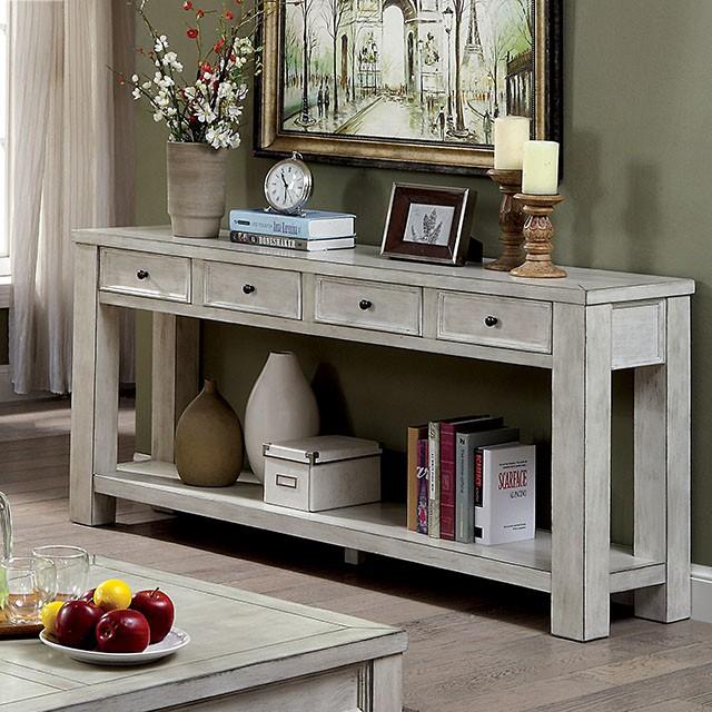 Meadow Antique White Sofa Table - Olympia Furniture (Saint George, Utah)