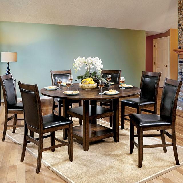 MEAGAN II Brown Cherry Round Counter Ht. Table - Olympia Furniture (Saint George, Utah)