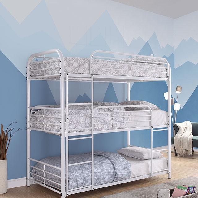 Opal Ii White Twin Triple Decker Bed - Olympia Furniture (Saint George, Utah)