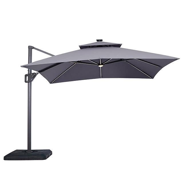 Sano 10 Ft Square Umbrella w/ Double Top w/ LED Light + 37" Large Base - Olympia Furniture (Saint George, Utah)