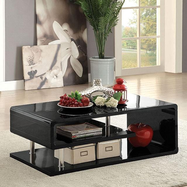 Ninove Black/Chrome Coffee Table - Olympia Furniture (Saint George, Utah)
