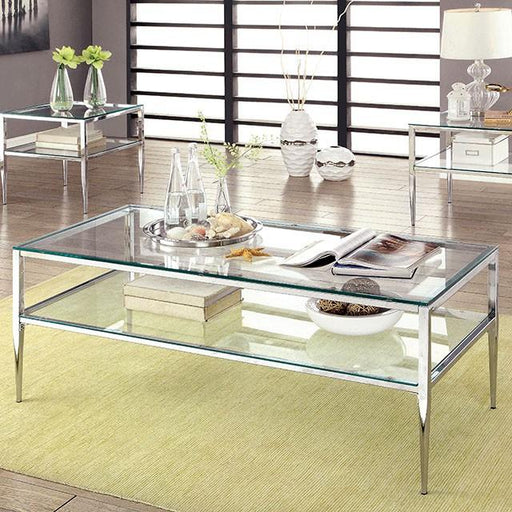 TANIKA Chrome Coffee Table, Chrome - Olympia Furniture (Saint George, Utah)