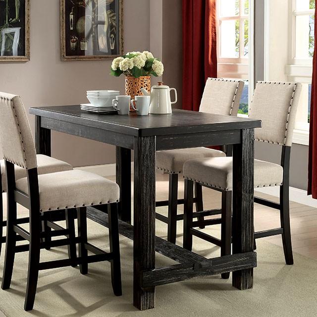 Sania III Antique Black 60" Counter Ht. Table - Olympia Furniture (Saint George, Utah)