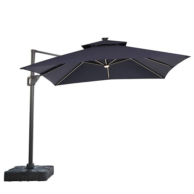 Sano 10 Ft Square Umbrella w/ Double Top w/ LED Light + 37" Large Base - Olympia Furniture (Saint George, Utah)