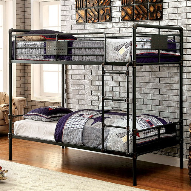 OLGA Antique Black Metal Twin/Twin Bunk Bed - Olympia Furniture (Saint George, Utah)