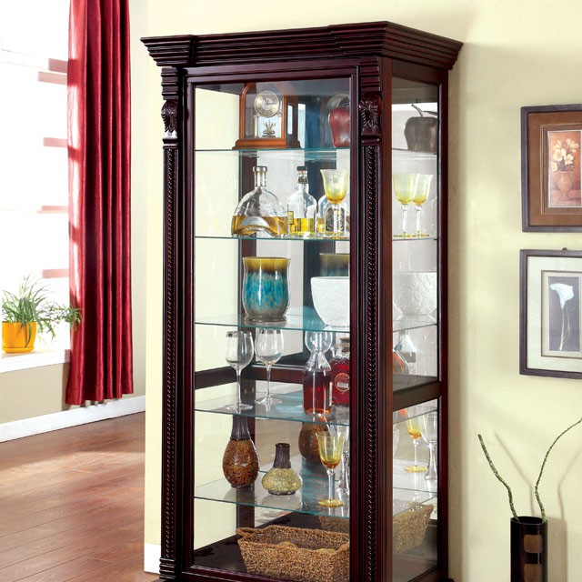 TULARE Dark Cherry Curio - Olympia Furniture (Saint George, Utah)