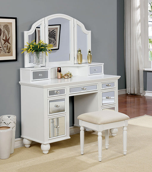 TRACY White Vanity w/ Stool - Olympia Furniture (Saint George, Utah)
