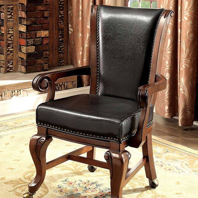 MELINA Brown Cherry/Black Arm Chair - Olympia Furniture (Saint George, Utah)