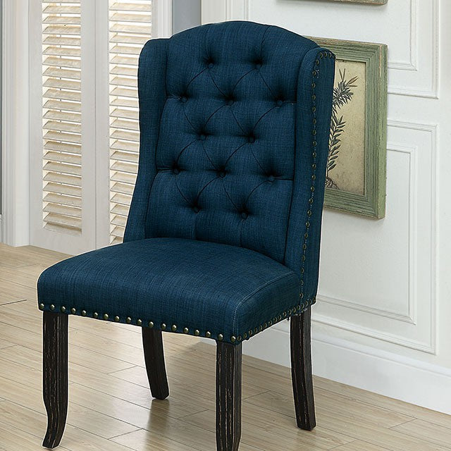 SANIA Antique Black Wingback Chair (2/CTN) - Olympia Furniture (Saint George, Utah)