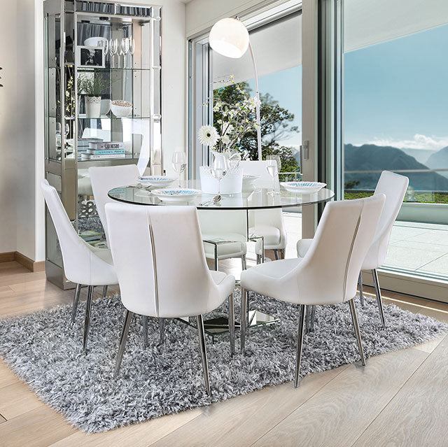 Izzy 5 Pc Dining Table Set (White Chairs) - Olympia Furniture (Saint George, Utah)