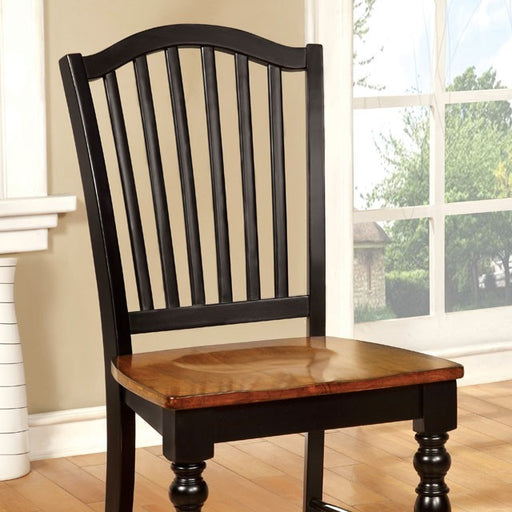 MAYVILLE Black/Antique Oak Side Chair (2/CTN) - Olympia Furniture (Saint George, Utah)