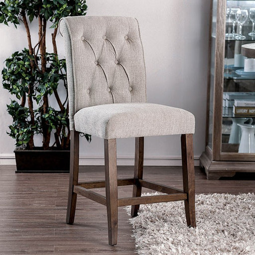 Sania III Beige/Rustic Oak Counter Ht. Chair (2/CTN) - Olympia Furniture (Saint George, Utah)