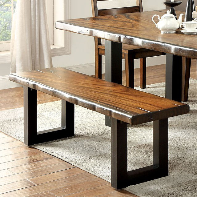 MADDISON Tobacco Oak/Black Bench - Olympia Furniture (Saint George, Utah)