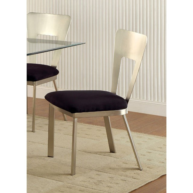 NOVA Silver/Black Side Chair (2/CTN) - Olympia Furniture (Saint George, Utah)