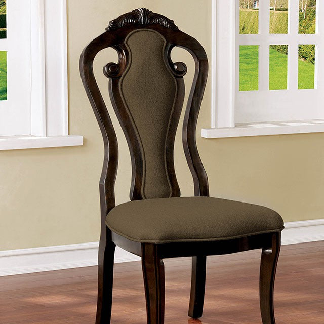 Rosalina Walnut/Beige Side Chair (2/CTN) - Olympia Furniture (Saint George, Utah)