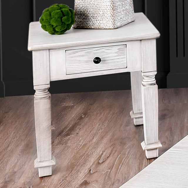 Joliet Antique White End Table - Olympia Furniture (Saint George, Utah)