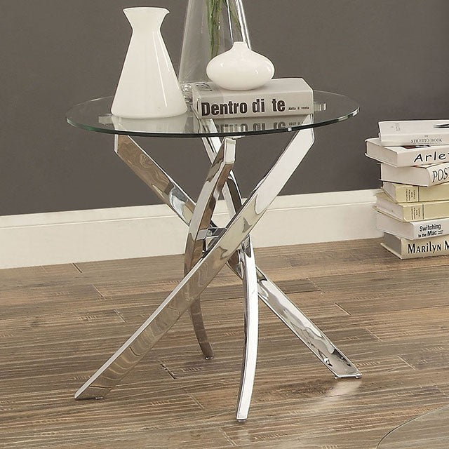 LAILA Chrome End Table - Olympia Furniture (Saint George, Utah)
