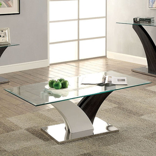 SLOANE White/Dark Gray/Chrome Coffee Table - Olympia Furniture (Saint George, Utah)